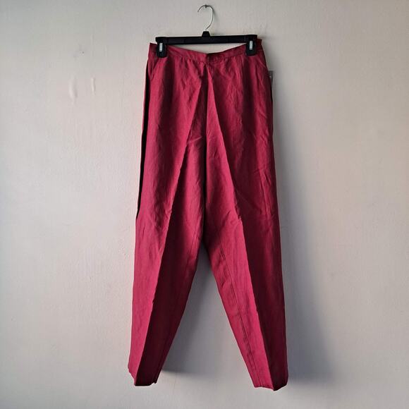 Lord & Taylor Sport Women Red Flat Front Relaxed Straight Leg Pants - Size 8 NWT - Picture 4 of 9